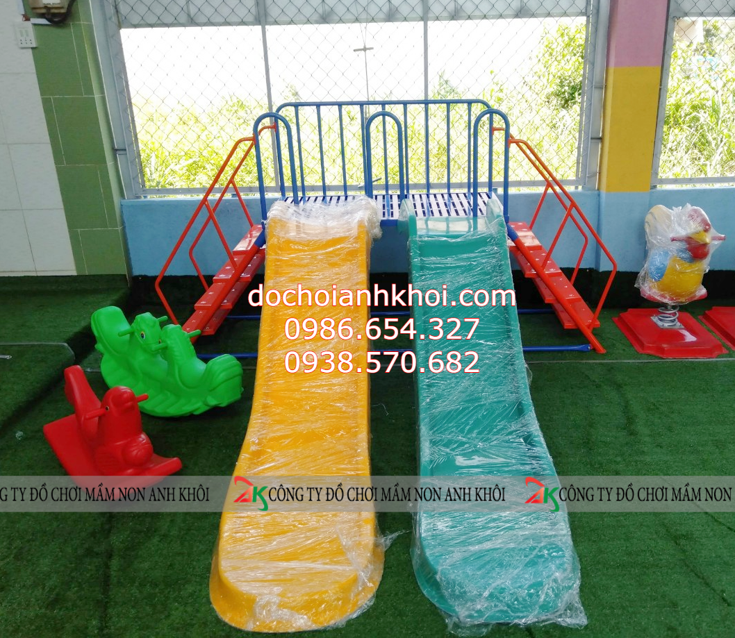 Cầu trượt 2 máng song song 027