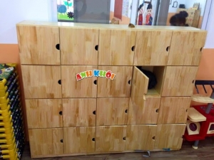 Tủ cặp dép 20 ô gỗ cao su