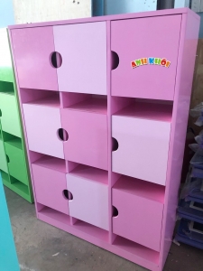 Tủ cặp dép 9 ô màu hồng