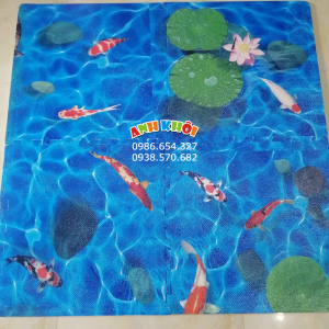 Thảm xốp lót sàn in hình cá coi 3d  60 x 60cm