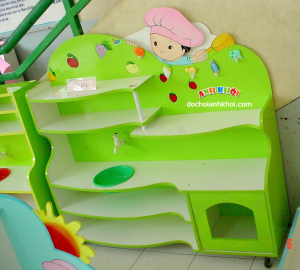 Kệ đồ chơi nhà bếp mầm non