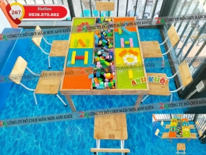 Bàn lắp ghép lego gỗ