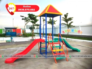 Cầu trượt 2 máng đối diện 019